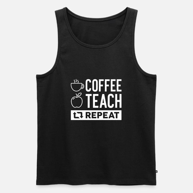 Café Enseigner répéter - Débardeur bio Premium Homme - noir