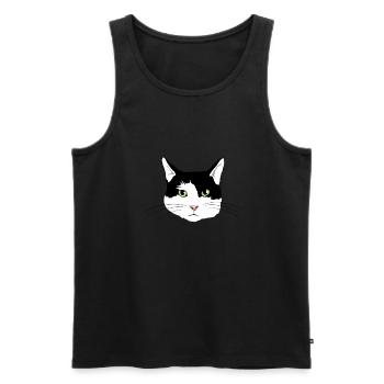 chat noir et blanc - Débardeur bio Premium Homme - noir - Devant - AI Model Male 178 light (178cm)