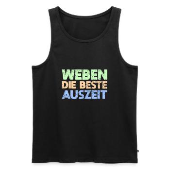 Weben - Die Beste Auszeit - Männer Premium Bio Tank Top - Schwarz - Vorne - AI Model Male 178 light (178cm)