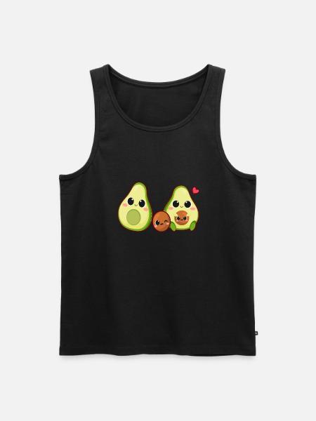 Kawaii Valentine Avocado - Avocado design - Herre Premium økologisk tanktop - sort