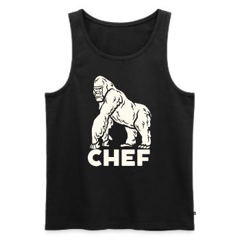 Gorille le Chef - Débardeur bio Premium Homme - noir - Devant - Michal (187cm)