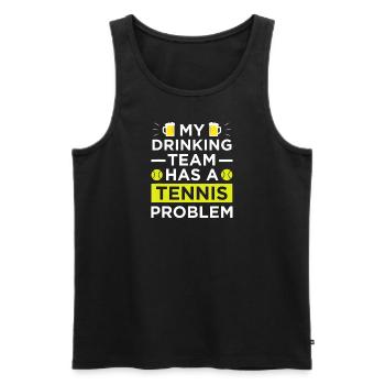 Lustiges Tennisproblem Trinkteam T-Shirt - Männer Premium Bio Tank Top - Schwarz - Vorne - AI Model Male 178 light (178cm)