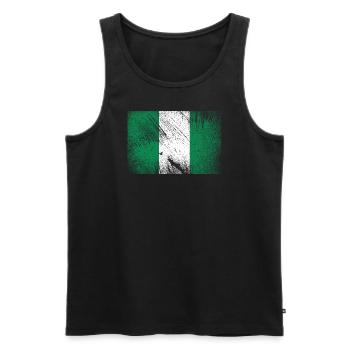 Drapeau du Nigeria - Grunge Vintage - Débardeur bio Premium Homme - noir - Devant - Michal (187cm)