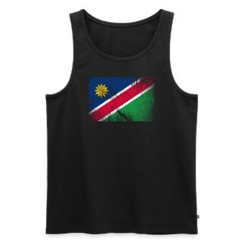 Namibia Falgge - Vintage Grunge - Men's Premium Organic Tank Top - black - Front - AI Model Male 178 light (178cm)