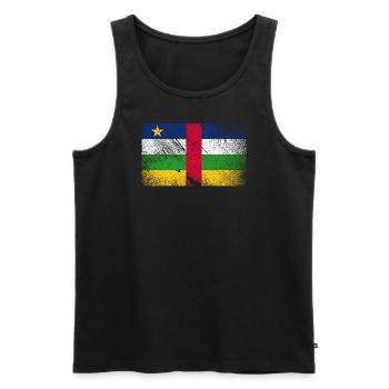 Central African Republic Flag - Vintage - Men's Premium Organic Tank Top - black - Front - Michal (187cm)