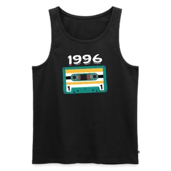 Cassette 1996 Vintage Anniversary 1996 - Men's Premium Organic Tank Top - black - Front - Michal (187cm)