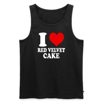 Jeg elsker Red Velvet Cake Heart Funny Witty - Herre Premium økologisk tanktop - sort - Foran - AI Model Male 178 light (178cm)