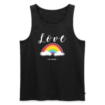 Love is love. Gay pride - Débardeur bio Premium Homme - noir - Devant - Michal (187cm)