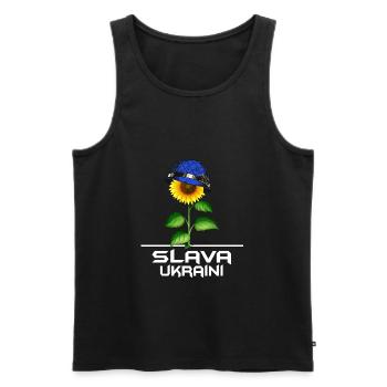 slava ukraini stand avec ukraine libre kiev - Débardeur bio Premium Homme - noir - Devant - Michal (187cm)