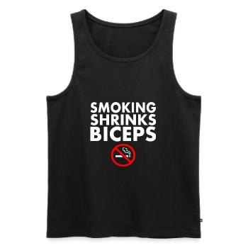 Smoking shrinks the biceps - Débardeur bio Premium Homme - noir - Devant - AI Model Male 178 light (178cm)