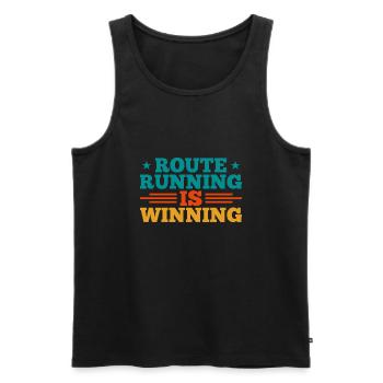 Route Running Is Winning Wide Receiver - Men's Premium Organic Tank Top - black - Front - AI Model Male 178 light (178cm)