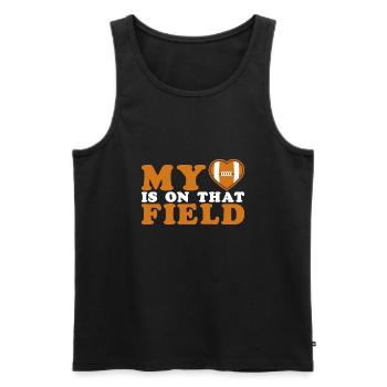 My Heart Is On That Court Football Mom - Männer Premium Bio Tank Top - Schwarz - Vorne - Michal (187cm)