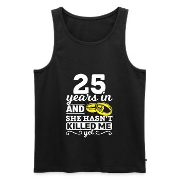 25 Years 25th Wedding Anniversary Marriage Gift - Men's Premium Organic Tank Top - black - Front - Michal (187cm)