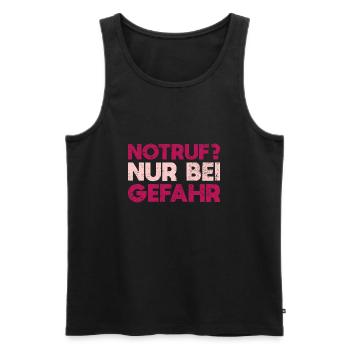 Notruf? Nur Bei Gefahr - Männer Premium Bio Tank Top - Schwarz - Vorne - AI Model Male 178 light (178cm)