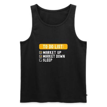 To Do List Investing - Männer Premium Bio Tank Top - Schwarz - Vorne - AI Model Male 178 light (178cm)