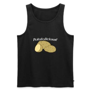 Funny Quote Potatolicious Potatoe Fan Hobby Chef - Men's Premium Organic Tank Top - black - Front - Michal (187cm)