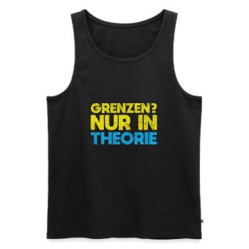 Grenzen? Nur In Theorie - Männer Premium Bio Tank Top - Schwarz - Vorne - Michal (187cm)