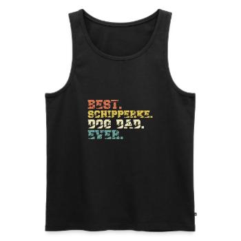 Schipperke Hund Dad Papa Herrchen Sprüche Vintage - Männer Premium Bio Tank Top - Schwarz - Vorne - Michal (187cm)