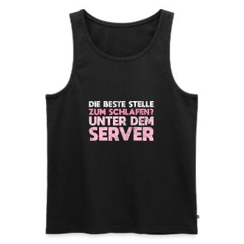 Die Beste Stelle Zum Schlafen? Unter Dem Server - Männer Premium Bio Tank Top - Schwarz - Vorne - Michal (187cm)