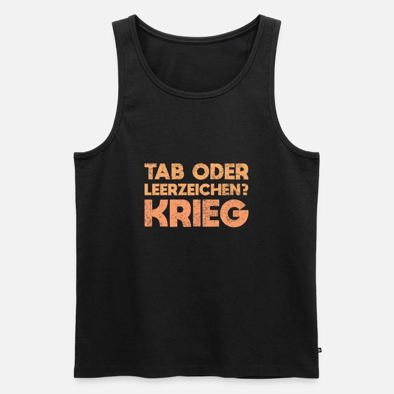 Tab Oder Leerzeichen? Krieg - Männer Premium Bio Tank Top - Schwarz