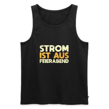 Strom Ist Aus, Feierabend - Männer Premium Bio Tank Top - Schwarz - Vorne - AI Model Male 178 light (178cm)
