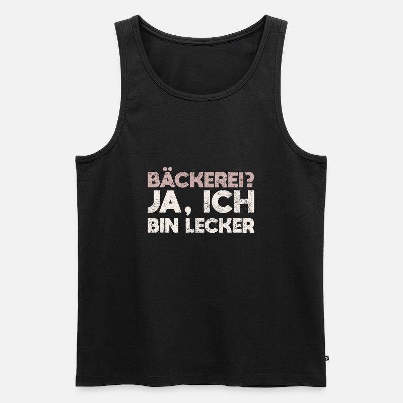 Bäckerei? Ja, Ich Bin Lecker - Männer Premium Bio Tank Top - Schwarz