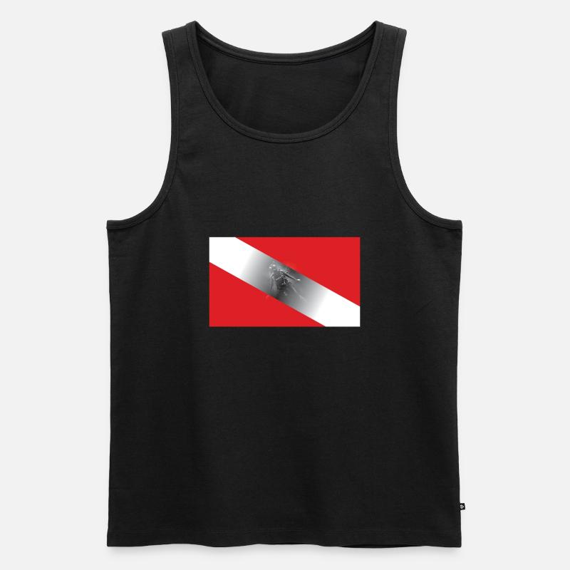 Diving Flagg - Männer Premium Bio Tank Top - Schwarz