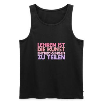 Lehren Ist Die Kunst, Entdeckungen Zu Teilen - Männer Premium Bio Tank Top - Schwarz - Vorne - AI Model Male 178 light (178cm)
