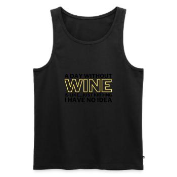 Bière drôle Une journée sans bière - Débardeur bio Premium Homme - noir - Devant - Michal (187cm)