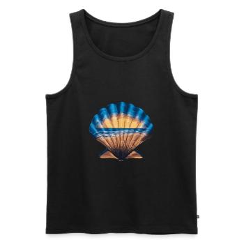 Muschel Strand Szene Serene Ozean Landschaft - Männer Premium Bio Tank Top - Schwarz - Vorne - AI Model Male 178 light (178cm)