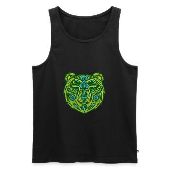 ours design tribal - Débardeur bio Premium Homme - noir - Devant - AI Model Male 178 light (178cm)