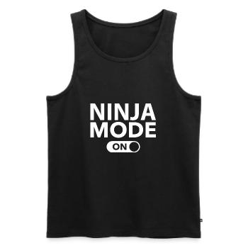Mode Ninja activé - Débardeur bio Premium Homme - noir - Devant - AI Model Male 178 light (178cm)
