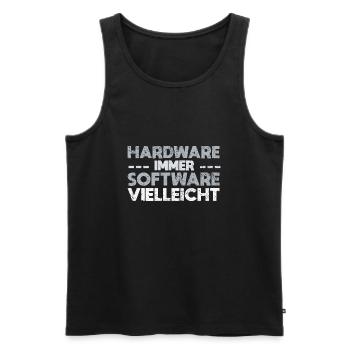 Hardware Immer Software Vielleicht - Männer Premium Bio Tank Top - Schwarz - Vorne - Michal (187cm)