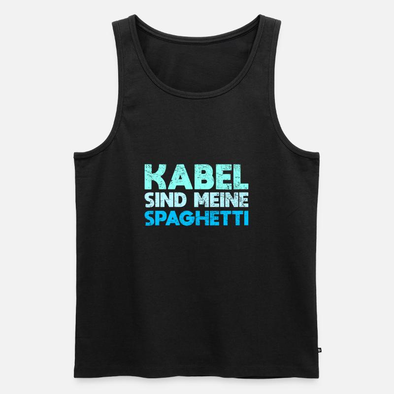 Kabel Sind Meine Spaghetti - Männer Premium Bio Tank Top - Schwarz