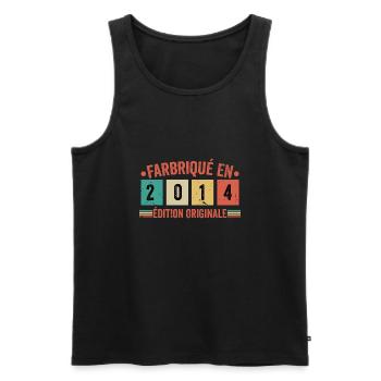 Fabriqué En 2014 édition Originale Cadeau d'anniv - Débardeur bio Premium Homme - noir - Devant - Michal (187cm)