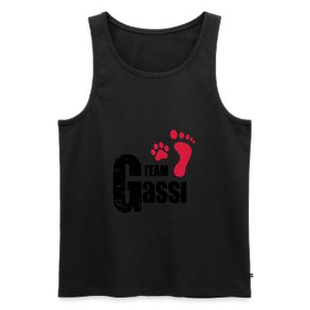 Team Gassi - Männer Premium Bio Tank Top - Schwarz - Vorne - AI Model Male 178 light (178cm)
