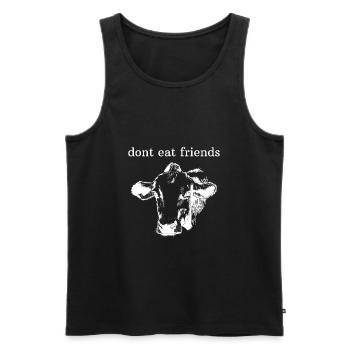 Vegan Vache Cadeau Vaches Boeuf Vegan Shirt Retro - Débardeur bio Premium Homme - noir - Devant - Michal (187cm)