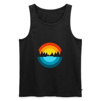 Soleil Montagnes Mer Fjord I Souvenir cadeau - Débardeur bio Premium Homme - noir - Devant - AI Model Male 178 light (178cm)