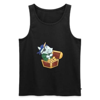Chat pirate Pirate licorne cadeau de licorne - Débardeur bio Premium Homme - noir - Devant - Michal (187cm)