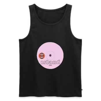 Étiquette rose d'Islande1 - Débardeur bio Premium Homme - noir - Devant - Michal (187cm)