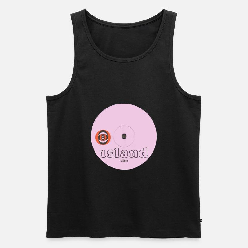 island pink label1 - Männer Premium Bio Tank Top - Schwarz