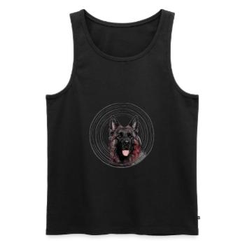 Schäferhund - Männer Premium Bio Tank Top - Schwarz - Vorne - Michal (187cm)