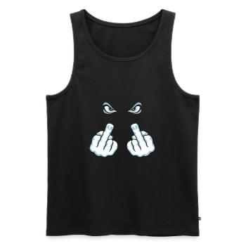 Doigt D'Honneur (Fuck Off / Fuck You) - Débardeur bio Premium Homme - noir - Devant - AI Model Male 178 light (178cm)