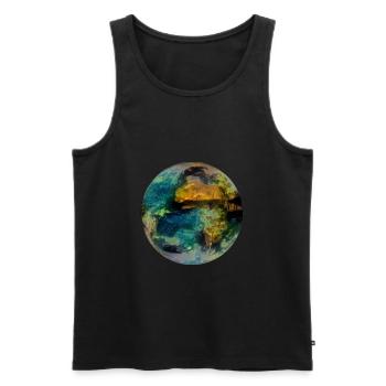 planet Earth - Men's Premium Organic Tank Top - black - Front - AI Model Male 178 light (178cm)