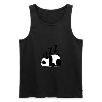 panda se détendre dormir paresseux - Débardeur bio Premium Homme - noir - Devant - Michal (187cm)