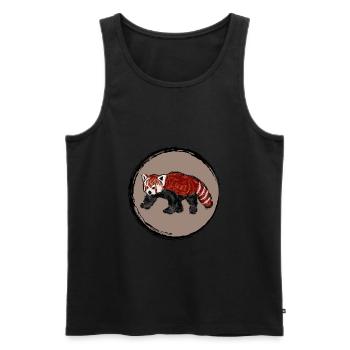 Roter Panda / Red Panda Design IV - Männer Premium Bio Tank Top - Schwarz - Vorne - AI Model Male 178 light (178cm)