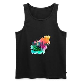 Berlin Deutschland Germany Skyline Stadt City - Men's Premium Organic Tank Top - black - Front - AI Model Male 178 light (178cm)