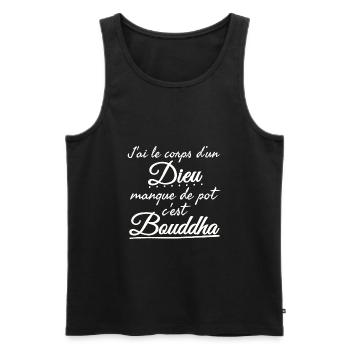 J'ai le corps d'un Dieu Bouddha - Débardeur bio Premium Homme - noir - Devant - Michal (187cm)