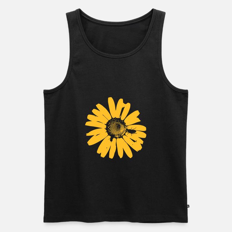 Blume - Männer Premium Bio Tank Top - Schwarz
