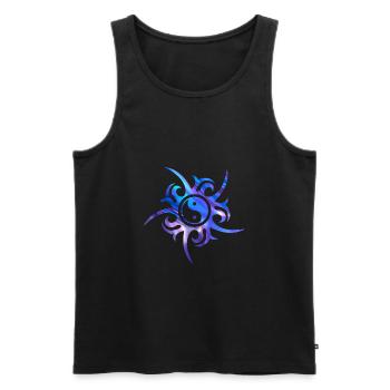 Blue Yin Yang, Yin Yang Symbol, Yin Yang Taoism - Men's Premium Organic Tank Top - black - Front - AI Model Male 178 light (178cm)